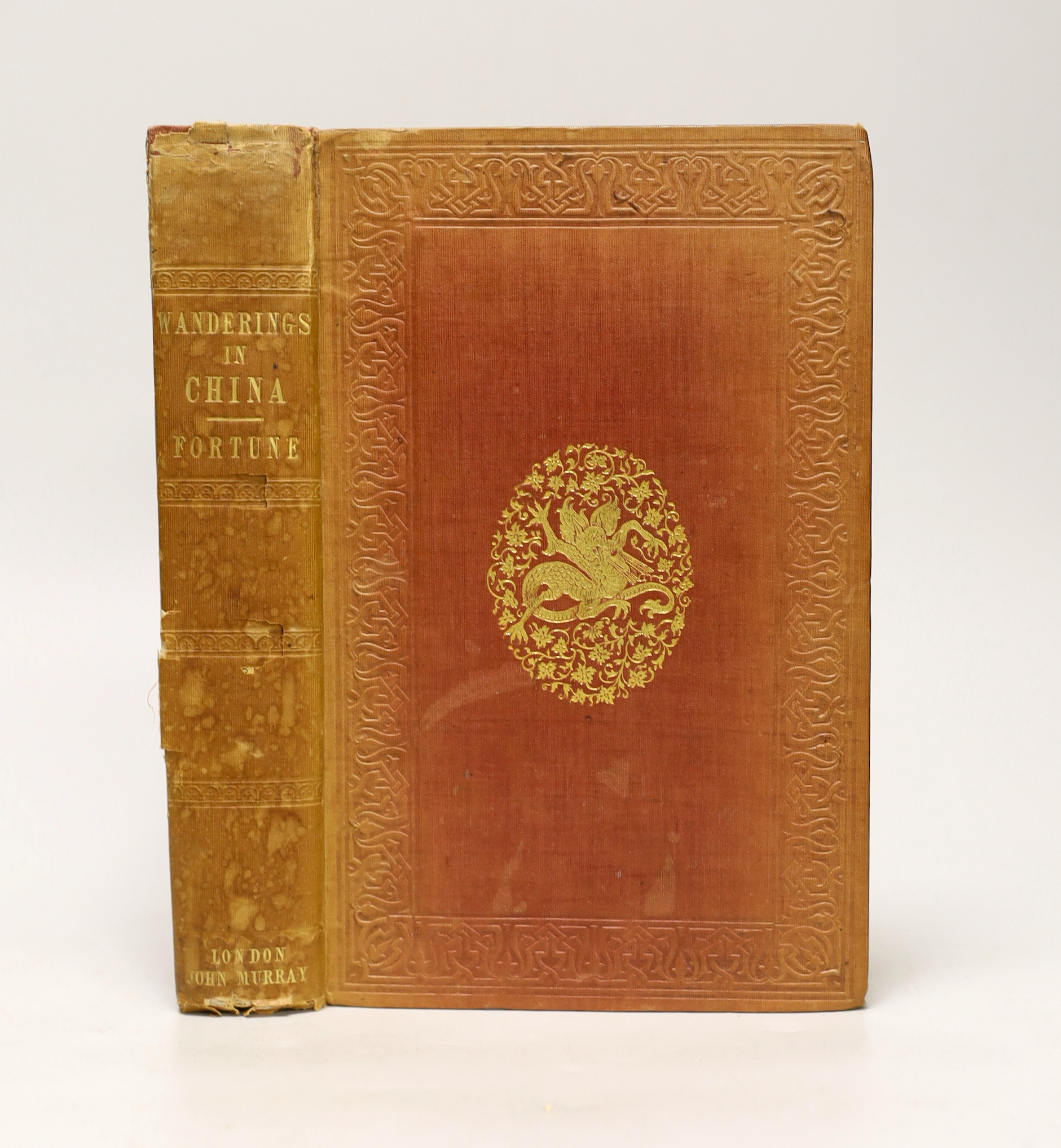 Fortune, Robert - Three Year's Wanderings in the Northern Provinces of China, including a visit to the tea, silk, and cotton countries ... 2nd edition. pictorial engraved and printed titles, a map, three lithographed pla